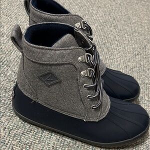 Sperry Kids Charcoal and Navy Boots